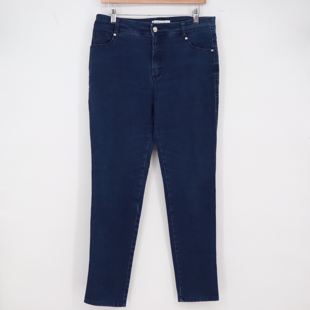 Guy Laroche Jeans Womens 42 Straight Leg Dark Indigo Blue Designer Excellent